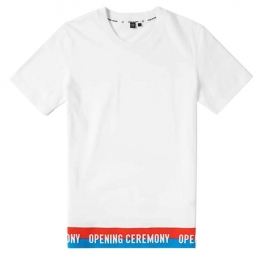 ◆11주년◆로고 트리밍 티셔츠 화이트 W17TBP22053 1100