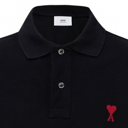 ◆당일◆25FW 하트 스몰 로고 카라 티셔츠 블랙 BFUPL001 760 001