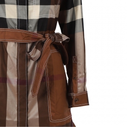 ◆당일◆24SS 빈티지 체크 셔츠 원피스 다크버치브라운 8057439