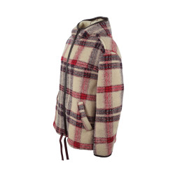 ◆14주년◆KURTIS 체크 후드자켓 버건디/에쿠르 MA1244 22A011H BYEC