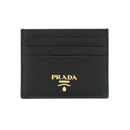 ◆당일◆26SS 사피아노 금장 로고 카드지갑 블랙 1MC025 QWA F0002