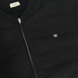 26SS 트리오페 로고 코튼 플리스 테디 자켓 블랙 RV17R1233 38NO