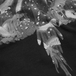 ◆12주년◆카모 윙 프린트 후드티 블랙 CMBB007S186300031008