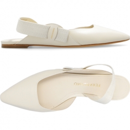 ◆당일◆24SS 바니아 VANIA 보우 슬링백 플랫 슈즈 아이보리 0763421