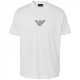 ◆당일◆24SS 시그니처 로고 패치 티셔츠 화이트 3L1TCD 1JUVZ 0128