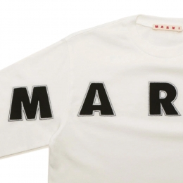 ◆키즈◆키즈 와이드 자수 로고 롱슬리브 티셔츠 화이트 M01263 M00RF 0M114