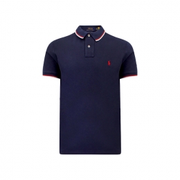 ◆당일◆26SS 포니 자수 커스텀 슬림핏 폴로 티셔츠 블루 710842621 003