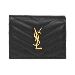 ◆당일◆25FW 금장 모노그램 마틀라세 코인 반지갑 블랙 668290 AAA44 1000