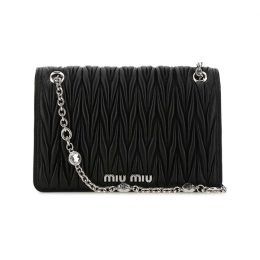 ◆당일◆26SS 마틀라세 은장로고 크리스탈 체인 미니 숄더&크로스백 블랙 5BP065 2CE3 F0002