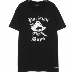 ◆12주년◆파리지앵 스컬 프린팅 티셔츠 블랙 LA04TEE84BK