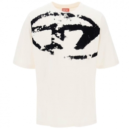 ◆당일◆25SS T-BOXT-N14 벨벳 로고 티셔츠 화이트/블랙 A13049 0DQAU 141A