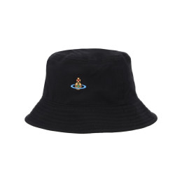 26SS 로고 자수 코튼 버킷햇 블랙 81020009 W01HC N401