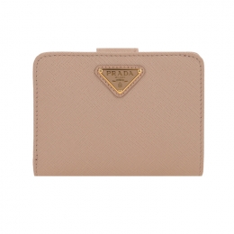 ◆당일◆25FW 사피아노 삼각로고 플랩 반지갑 핑크베이지 1ML018 QHH F0236