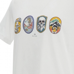 ◆당일◆25FW 프린팅 레귤러핏 티셔츠 화이트 M2R 011R TP5412 01