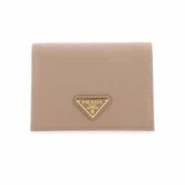 ◆당일◆26SS 사피아노 금장 로고 코인 반지갑 핑크베이지 1MV021 QHH F0236