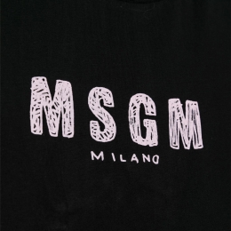 ◆키즈◆여성 저지 티셔츠 블랙/핑크 S6MSJGTH070 11088