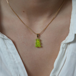 ◆당일◆22FW 노스탤지어 베어 펜던트 라임 NOSTALGIABEAR CLA LIME