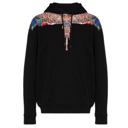 ◆11주년◆멀티컬러 윙스 프린트 후드티 블랙 CMBB007F19506022 1088