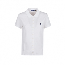 ◆당일◆26SS 포니 자수 버튼 폴로 티셔츠 화이트 211939272 002