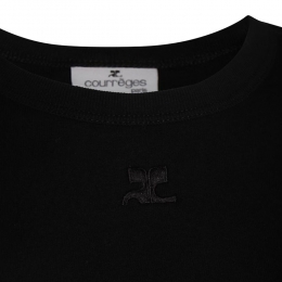 ◆당일◆25SS 로고 자수 콘트라스트 티셔츠 블랙 125JTS017JS0203 9999