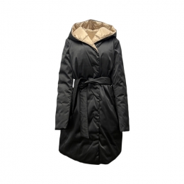 ◆당일◆25FW 우죠소 UGGIOSO 리버시블 로브 다운 자켓 블랙/베이지 2525496112 002