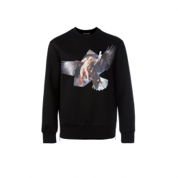 ◆14주년◆엔젤 앤 이글 네오프렌 맨투맨 블랙 BJS167L B547S 01