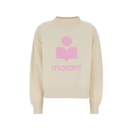 ◆당일◆26SS 모비 MOBY 벨벳 로고 맨투맨 에쿠르/핑크 SW0003FA D1M04E ECPK