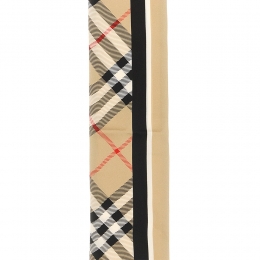 26SS 미디엄 체크 실크 스키니 스카프 샌드 8114238