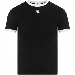 ◆당일◆24FW 시그니처 콘트라스트 티셔츠 블랙 VESJTS017JS0070 9901