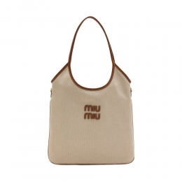 26SS 로고 자수 아이비 캔버스 숄더백 베이지/브랜디 5BG231 ACRN F062F