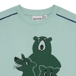 ◆키즈◆25FW 키즈 캠프로디니 애니멀 프린팅 스웻셔츠 블루그린 25620101 60