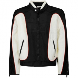 ◆당일◆25SS J-BLINK-A 로고 바이커 자켓 화이트/블랙 A17369 0PDAI 9XX