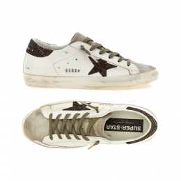 26SS 여성 슈퍼스타 글리터 스타 앤 힐 밀크/브라운 GWF00101 F008122 12386