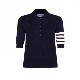 ◆당일◆26SS 사선 완장 릴렉스 핏 폴로 울 티셔츠 네이비 FKP053A Y1014 415