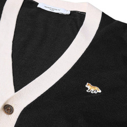 ◆당일◆23FW 베이비 폭스 패치 바이컬러 가디건 블랙 HU00542KT1036 P199