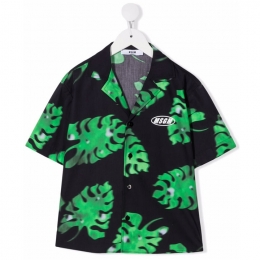 ◆키즈◆22SS 여성 로고 리프 프린트 셔츠 블랙 MS028923 080