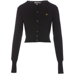 ◆당일◆24FW ORB 로고 자수 베아 크롭 가디건 블랙 1803002U Y001V N401