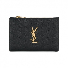 ◆당일◆25FW 금장 모노그램 마틀라세 코인 반지갑 블랙 668287 BOW01 1000