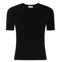 ◆당일◆25SS 로고 자수 콘트라스트 티셔츠 블랙 125JTS017JS0203 9999