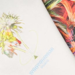 ◆당일◆25SS 화이트 야자수 그래픽 백로고 티셔츠 화이트 W251TS04 716W