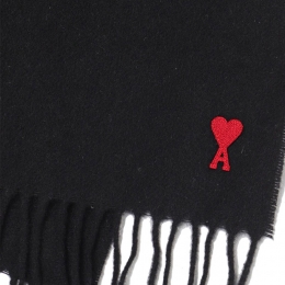 ◆당일◆25FW 하트 로고 울 머플러 블랙 BFUSF405 334 001