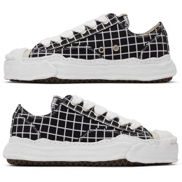 ◆당일◆23FW 행크 그리드 패턴 스니커즈 블랙 A08FW721 BLACK