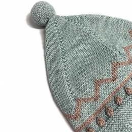 ◆키즈◆키즈 지그재그 포인트 피크 비니 세이지그린 K1222W25 315