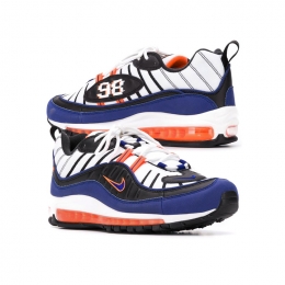 ◆14주년◆에어맥스 98 스니커즈 화이트/로얄블루 CD1536 100