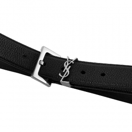 ◆당일◆25FW 모노그램 은장 로고 그레인 벨트 블랙 634440 DTI0E 1000