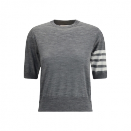 ◆당일◆26SS 사선 메리노 울 숏 슬리브 니트 미디움그레이 FKA471B Y1014 035