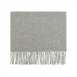 ◆당일◆26SS 시그니처 로고 자수 울 머플러 그레이 WOAFE M15171 PLA