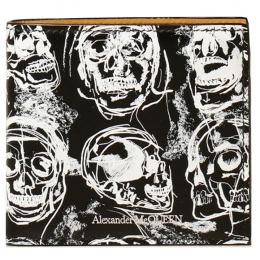 ◆12주년◆스컬 스케치 패턴 코인 반지갑 블랙 602139 2E60B 1070