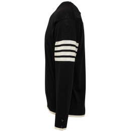 ◆당일◆24FW 사선 완장 릴렉스핏 크루넥 풀오버 니트 블랙 MKA002D Y1014 001
