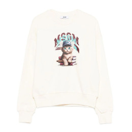 ◆키즈◆25FW 키즈 캣 로고 맨투맨 아이보리 F5MSJGSW125 013